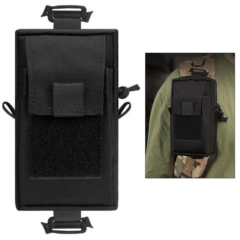 KOSIBATE H249 Tactical Molle Pouch Shoulder Strap Pack Military EDC Tool Bag Hunting Accessory Bag Phone Pouch for Outdoor Sports - Black - 1