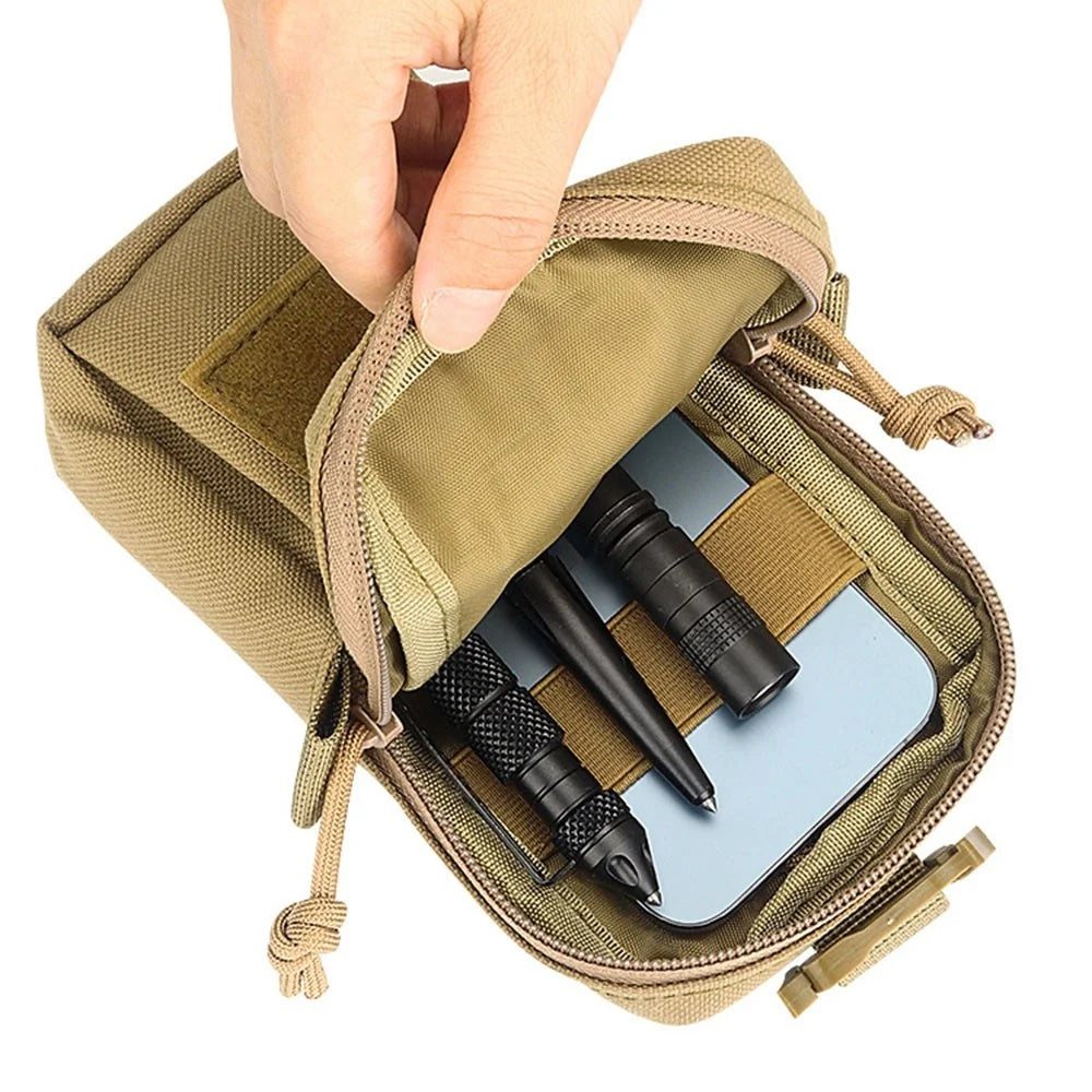 KOSIBATE H249 Tactical Molle Pouch Shoulder Strap Pack Military EDC Tool Bag Hunting Accessory Bag Phone Pouch for Outdoor Sports - Black - 7