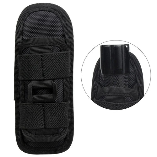 H-133 Outdoor Tactical Flashlight Pouch Holster 360 Degree Rotating Waist Bag for Belt Torch Cover Hunting Lighting Pouch - Black - 1