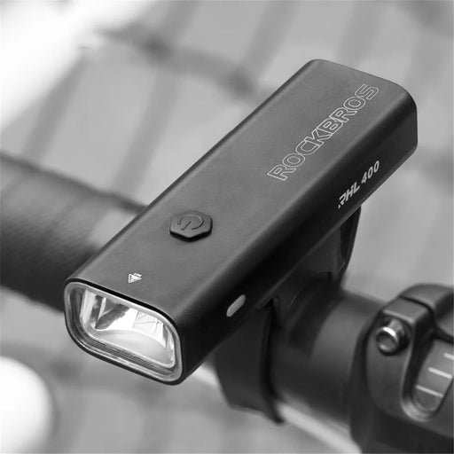 ROCKBROS RHL400 Super Bright USB Rechargeable Bike LED Light Waterproof Front Headlight for Road Cycling Safety - 2