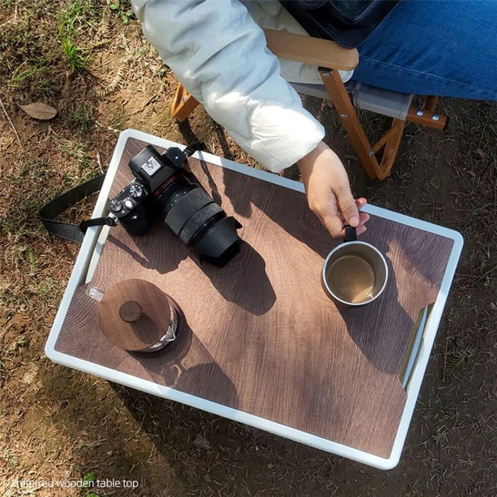 30L Foldable Car Trunk Wooden Lid Storage Box Outdoor Camping Fishing Picnic BBQ Car Food Container Organizer Box, Size S - 3