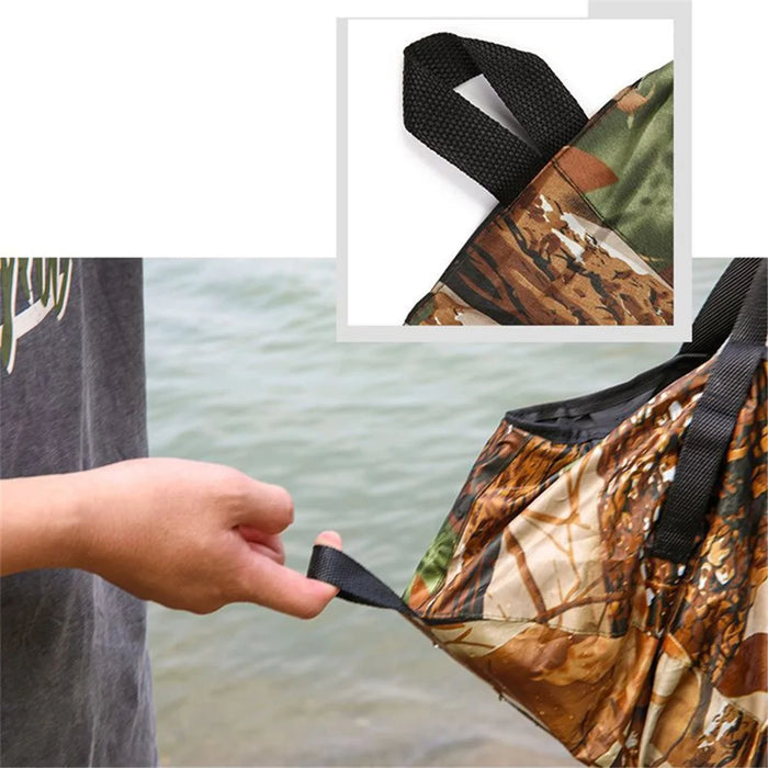 Portable Collapsible Basin Travel Foot Bath Bag Large Capacity Folding Washing Bucket - Camouflage - 7