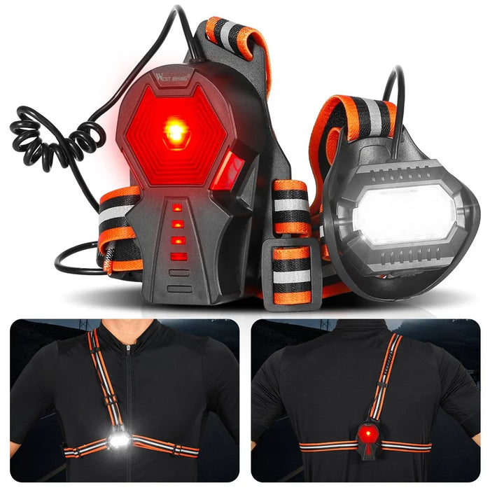 WEST BIKING YP0701305 Outdoor Sport LED Light IPX4 Waterproof Night Running Cycling Warning Chest Back Lamp - 3