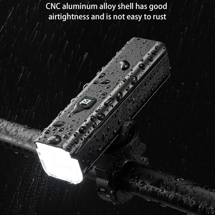 ROCKBROS RHL1000 Bright LED Bike Front Light Flashlight Rechargeable Bicycle Night Cycling Safety Lamp - 3