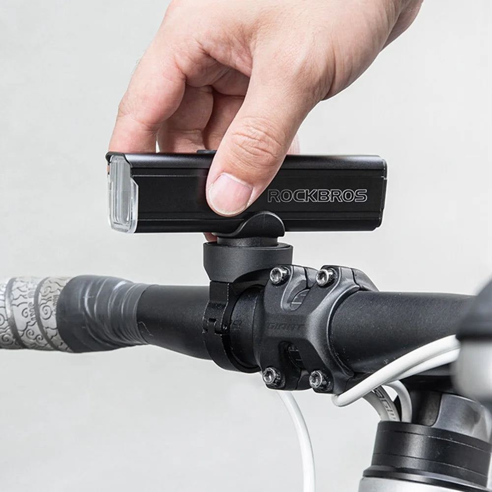 ROCKBROS RHL1000 Bright LED Bike Front Light Flashlight Rechargeable Bicycle Night Cycling Safety Lamp - 7