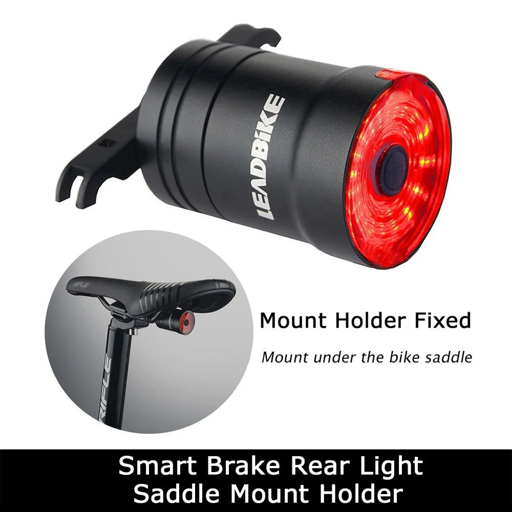 LEADBIKE LD43 Bicycle Smart Brake Tail Light Waterproof Bike Seat Rear Warning Light Support USB Charging - Strap Version - 3