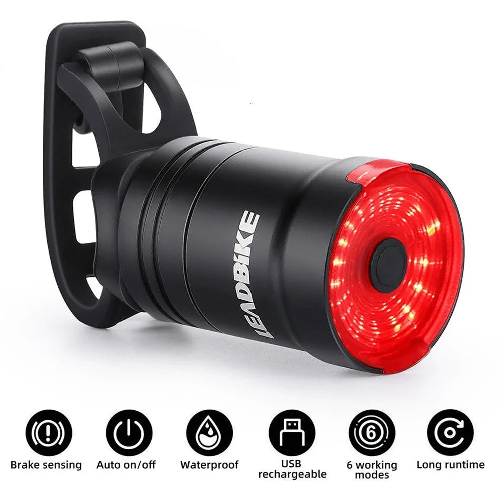 LEADBIKE LD43 Bicycle Smart Brake Tail Light Waterproof Bike Seat Rear Warning Light Support USB Charging - Strap Version - 5