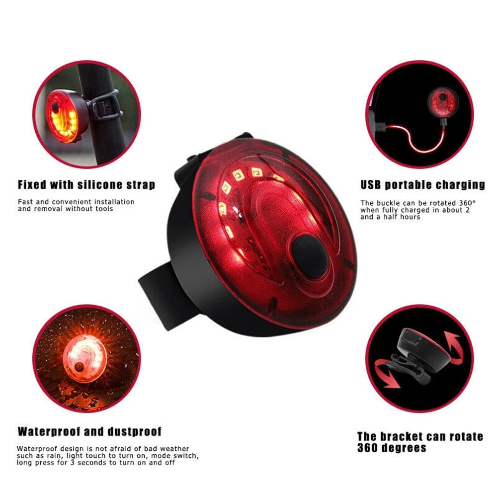 LEADBIKE A10 Universal Bike Taillight Water Resistant Bicycle Seat Rear Light with 360-Degree Rotating Bracket (USB Rechargeable) - 2