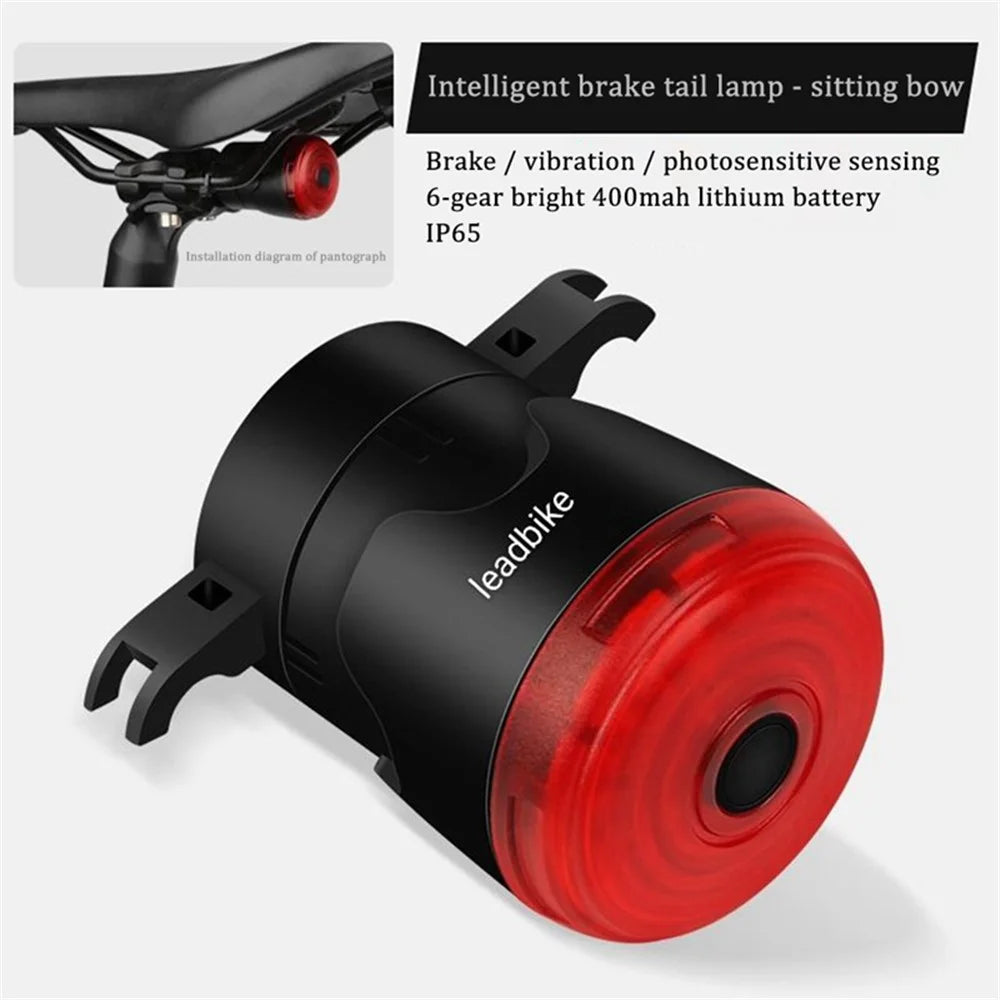 LEADBIKE LD75 Bicycle Rear Light USB Rechargeable Bike Safety Warning Smart Sensor Brake Tail Light - Bracket Mount Version - 3