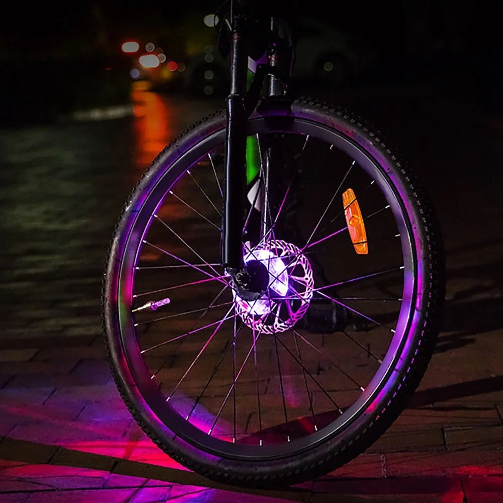 LEADBIKE A108 Rechargeable Bike LED Wheel Light 7 Colors Changing Waterproof Bicycle Tire Light Ultra Bright Safety Bike Accessories for Cool Adults Cycling - 3