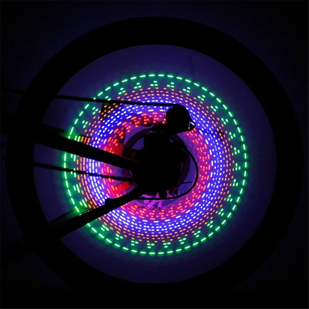 LEADBIKE C09 Spoke Light for Bike Wheel, Cycling Accessories 32 Patterns Cool Bicycle Wheel Hub LED Light Decoration for Night Riding - 6