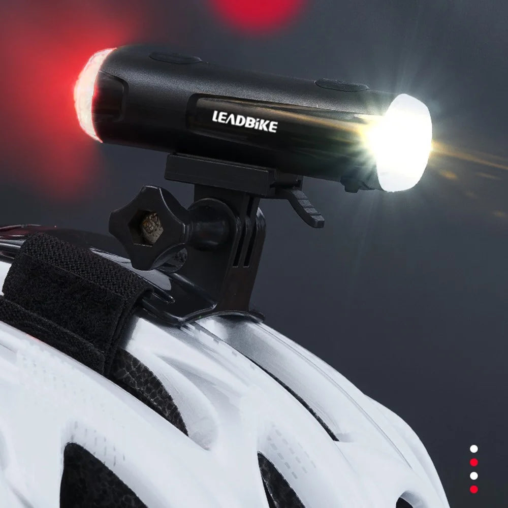 LEADBIKE LD56 Bicycle Helmet Lamp Dual Head Front / Rear Light USB Rechargeable Bike Helmet Headlight - 3