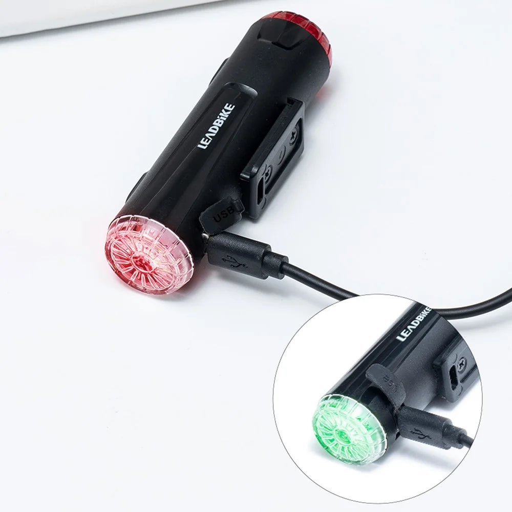 LEADBIKE LD56 Bicycle Helmet Lamp Dual Head Front / Rear Light USB Rechargeable Bike Helmet Headlight - 7