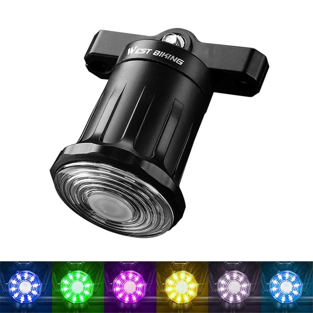 WEST BIKING YP0701331 Bright Colorful LED Bike Taillight Bicycle Smart Tail Light Cycling Accessories Safety Lamp - Install Under Seat - 1