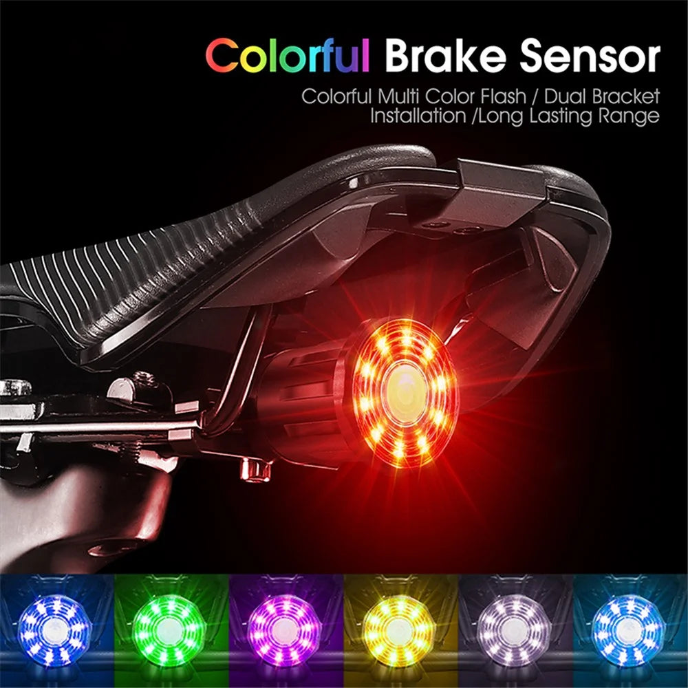 WEST BIKING YP0701331 Bright Colorful LED Bike Taillight Bicycle Smart Tail Light Cycling Accessories Safety Lamp - Install Under Seat - 2