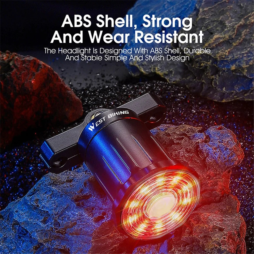 WEST BIKING YP0701331 Bright Colorful LED Bike Taillight Bicycle Smart Tail Light Cycling Accessories Safety Lamp - Install Under Seat - 6
