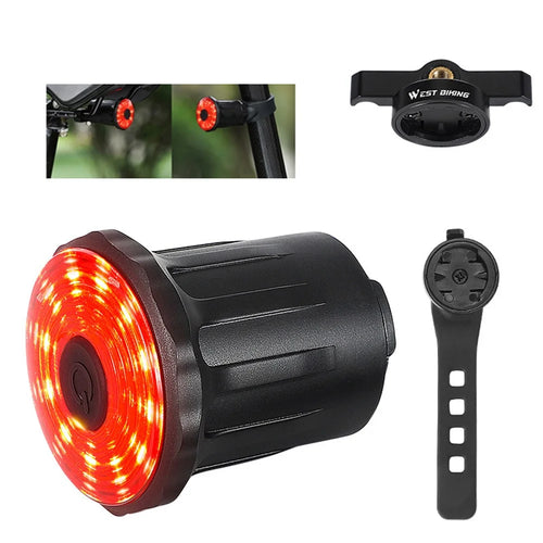WEST BIKING YP0701317 Seat Cushion / Seat Post Mount USB Charging Bike LED Tail Light Waterproof Smart Brake Induction Cycling Warning Rear Lamp - 1
