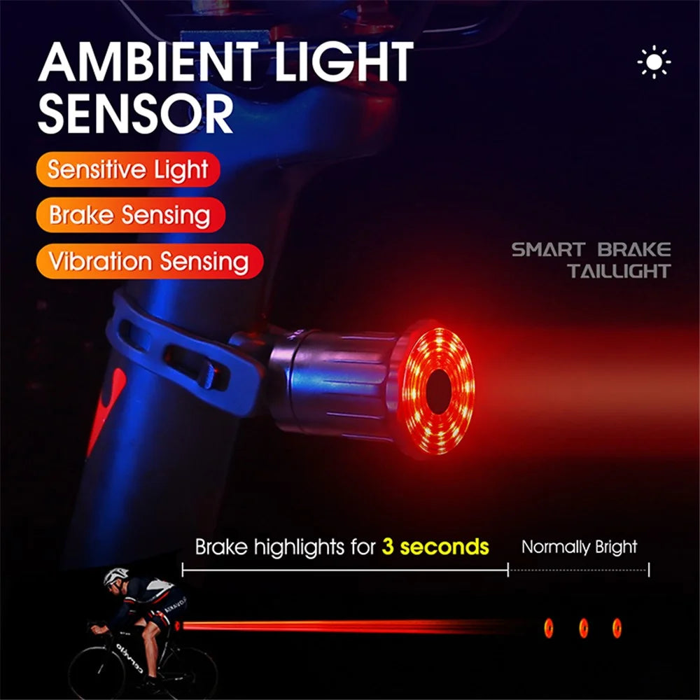 WEST BIKING YP0701317 Seat Cushion / Seat Post Mount USB Charging Bike LED Tail Light Waterproof Smart Brake Induction Cycling Warning Rear Lamp - 3