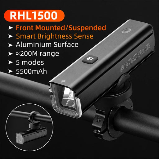 ROCKBROS RHL1500 Outdoor Bike Headlight Bicycle Strong Light Flashlight Cycling Bicycle Safety Lamp (Standard Version) - 2