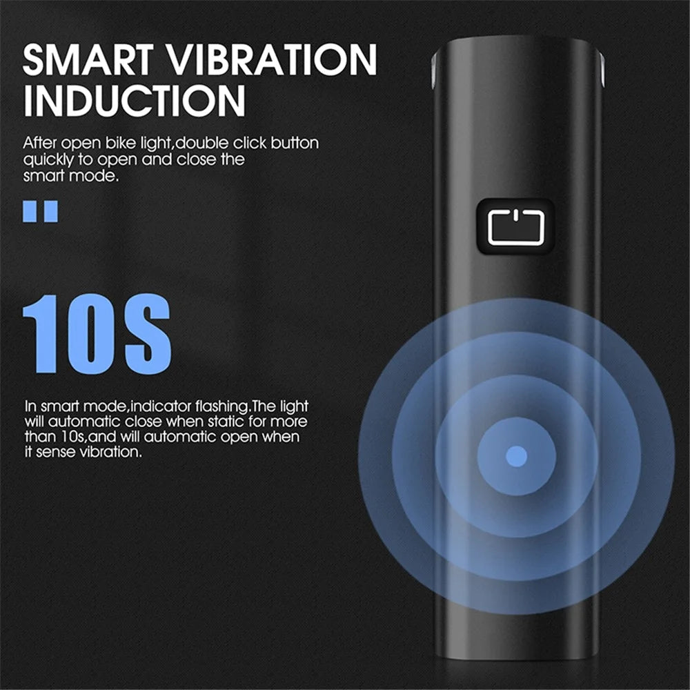 WEST BIKING YP0701353 Smart Vibration Induction Bike Headlight IP65 Waterproof High Brightness Bicycle Lamp - 5
