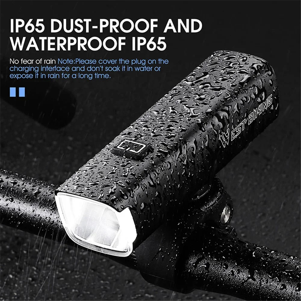 WEST BIKING YP0701353 Smart Vibration Induction Bike Headlight IP65 Waterproof High Brightness Bicycle Lamp - 6