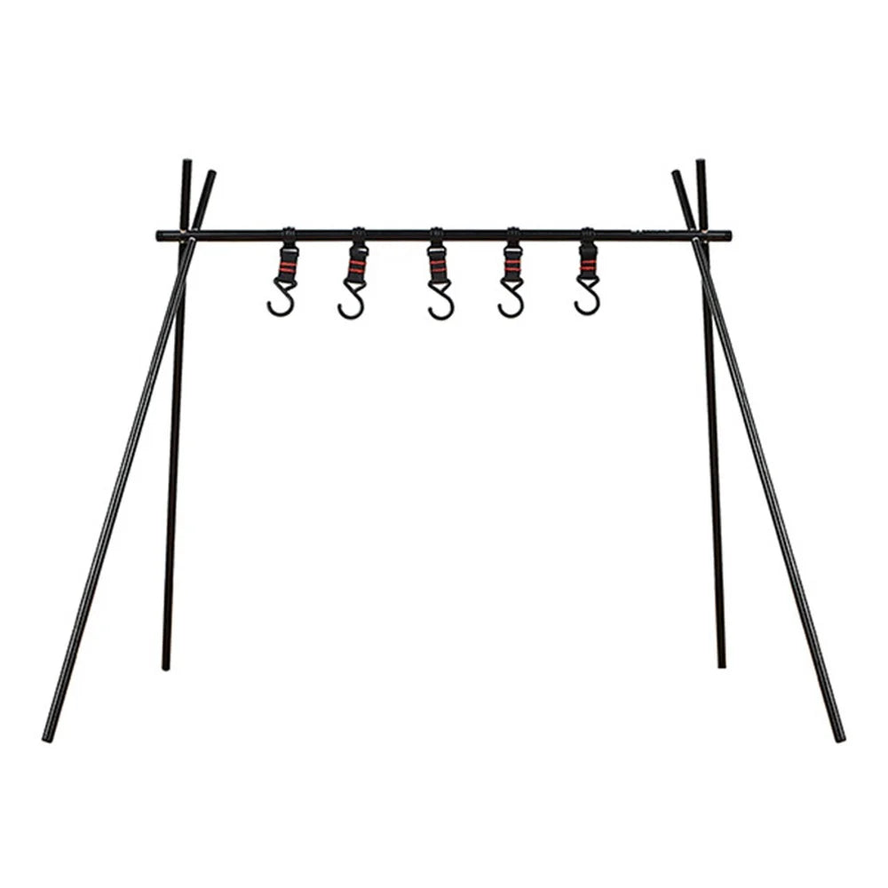 SHINETRIP A014-H0S Aluminum Alloy Picnic Cookware Triangle Hanger Rack Folding Camping Hanging Shelf, Size S - 1