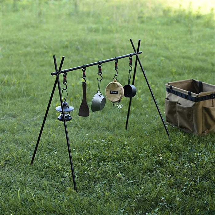 SHINETRIP A014-H0S Aluminum Alloy Picnic Cookware Triangle Hanger Rack Folding Camping Hanging Shelf, Size S - 2