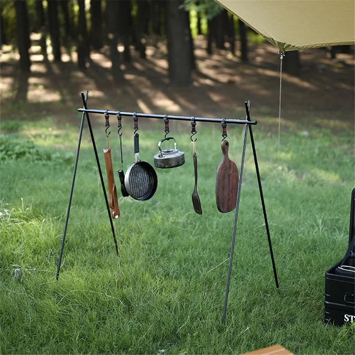 SHINETRIP A014-H0S Aluminum Alloy Picnic Cookware Triangle Hanger Rack Folding Camping Hanging Shelf, Size S - 3
