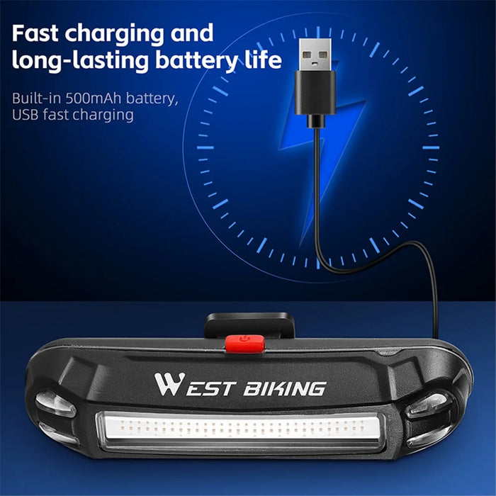 WEST BIKING YP0701354 USB Bright LED Bike Taillight Bicycle Tail Light Cycling Warming Lamp - T1 - 6