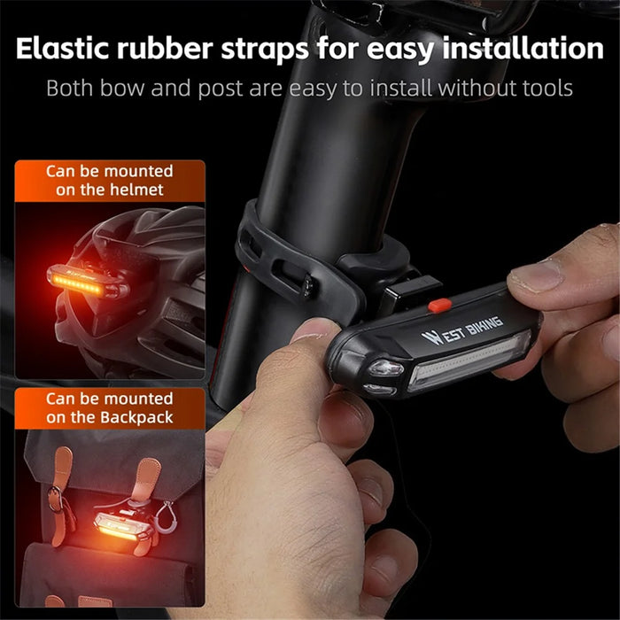 WEST BIKING YP0701354 USB Bright LED Bike Taillight Bicycle Tail Light Cycling Warming Lamp - T1 - 7