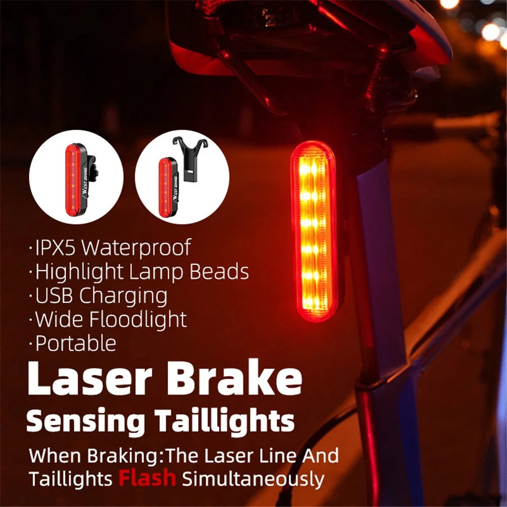 WEST BIKING LD80 USB Style 3 Modes Bicycle Taillight Bike Rear Lamp Safety Warning Light - 7