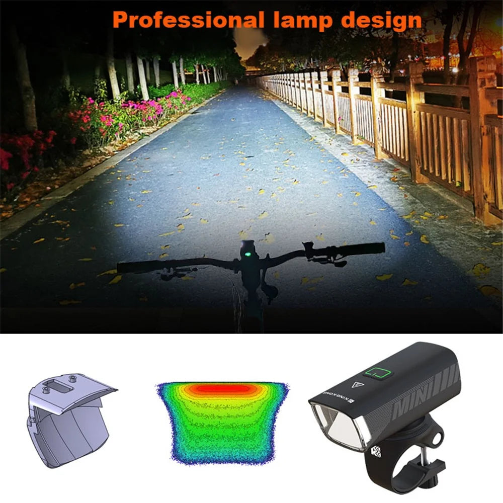 KINGKONG L100-X7 Mini 800LM Metal Bike Headlight Outdoor Cycling Bicycle Light Bicycle Safety Lamp with Lock Base - 6