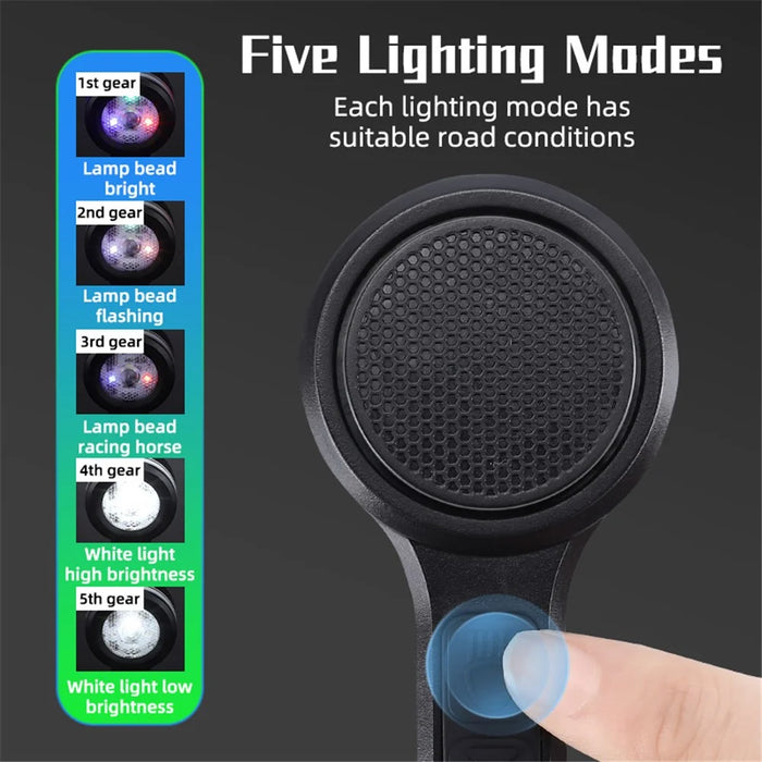 WEST BIKING YP0701362 Children Bicycle Light Electric Bell ABS Waterproof Colorful Light Warning Horn - 4