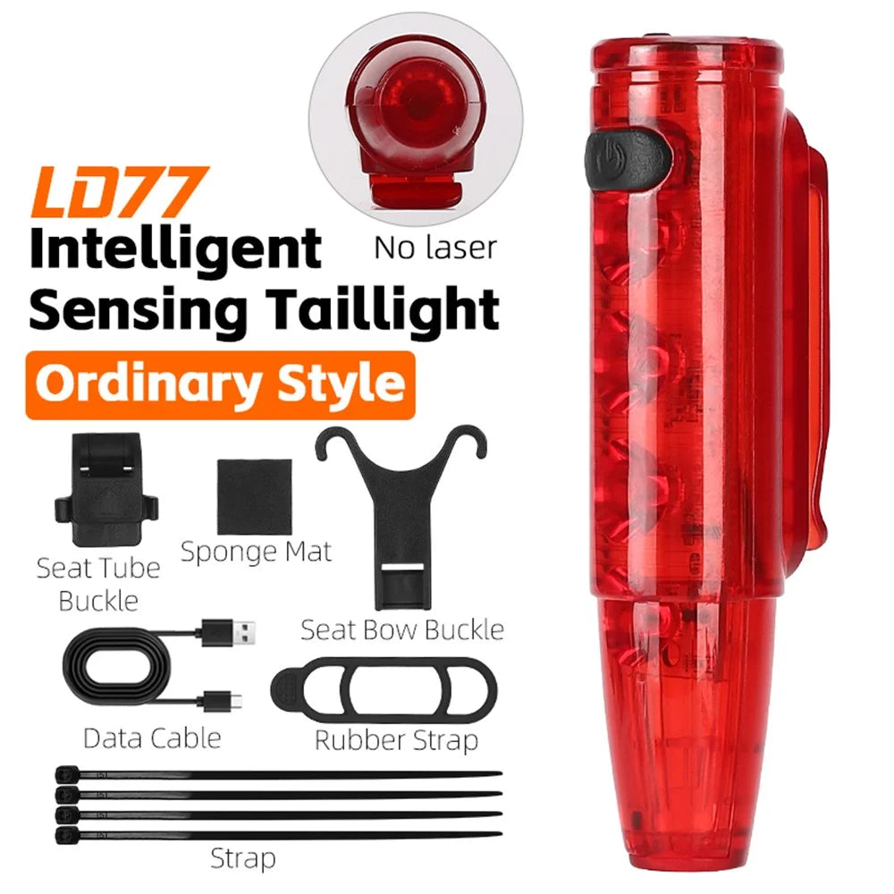 WEST BIKING YP0701377 Bike Tail Light Waterproof Smart Brake Induction Cycling Warning Rear Lamp (with Dual Mount Bracket) - 3