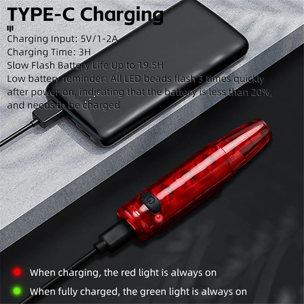 WEST BIKING YP0701377 Bike Tail Light Waterproof Smart Brake Induction Cycling Warning Rear Lamp (with Dual Mount Bracket) - 6