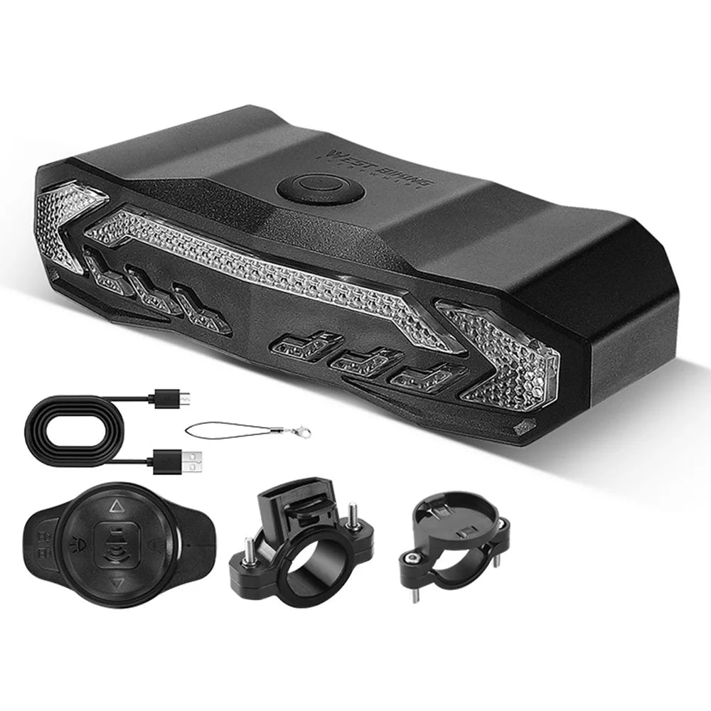 WEST BIKING YP0701372 Bicycle Alarm Remote Steering Tail Light IPX65 Waterproof Anti-theft Alarm Bike Light - 1