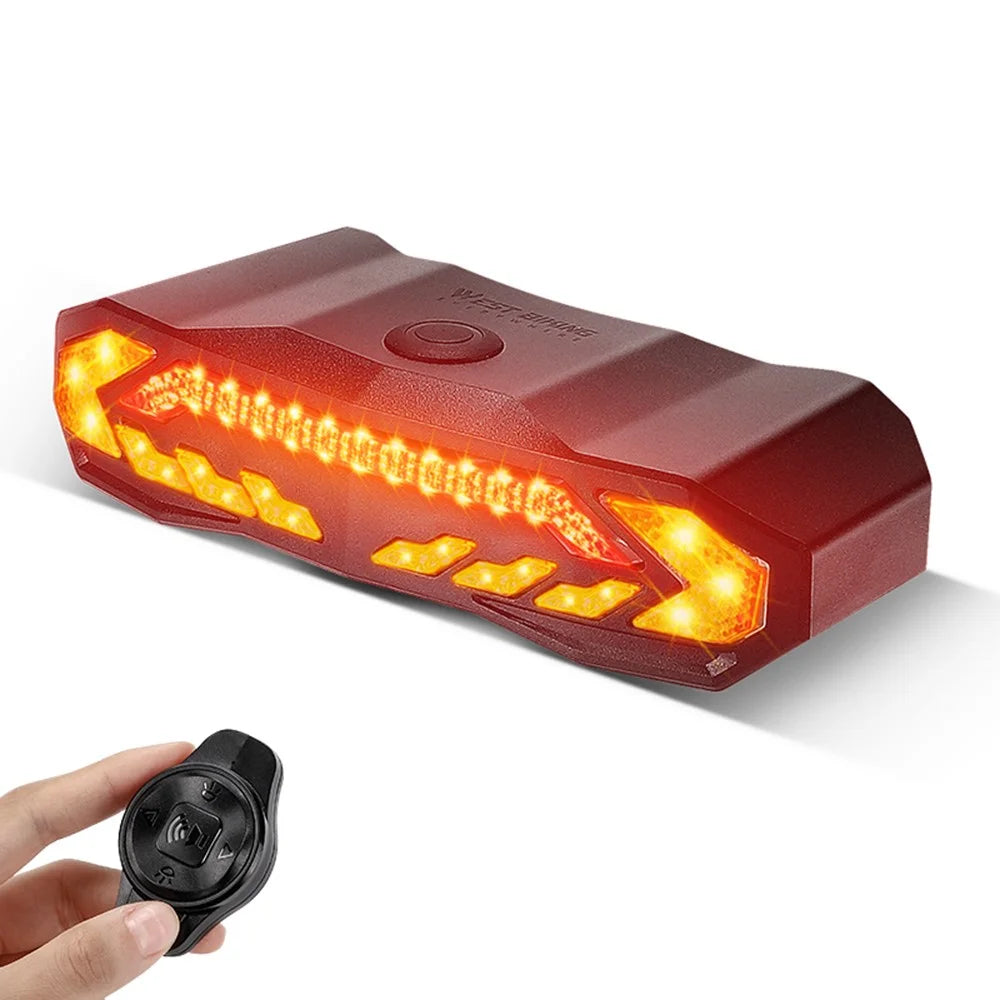 WEST BIKING YP0701372 Bicycle Alarm Remote Steering Tail Light IPX65 Waterproof Anti-theft Alarm Bike Light - 2
