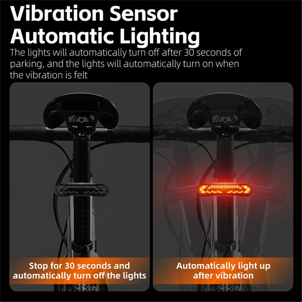 WEST BIKING YP0701372 Bicycle Alarm Remote Steering Tail Light IPX65 Waterproof Anti-theft Alarm Bike Light - 7