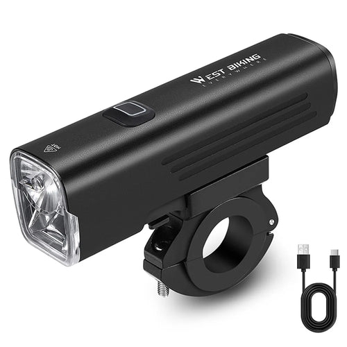 WEST BIKING YB0701387 1000 Lumen Bicycle Headlight Aluminum Alloy USB Rechargeable 7 Light Modes Bike Light (with Bracket) - 1