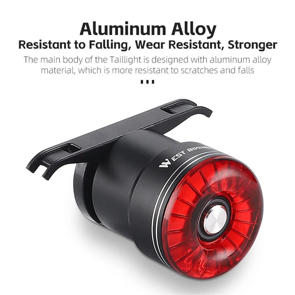 WEST BIKING W4S Intelligent Taillight Bicycle Brake Sensor Cycling Tail Lights - Red / Arc - 3