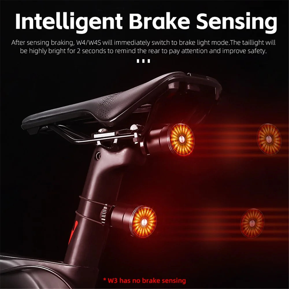 WEST BIKING W4S Intelligent Taillight Bicycle Brake Sensor Cycling Tail Lights - Red / Arc - 6