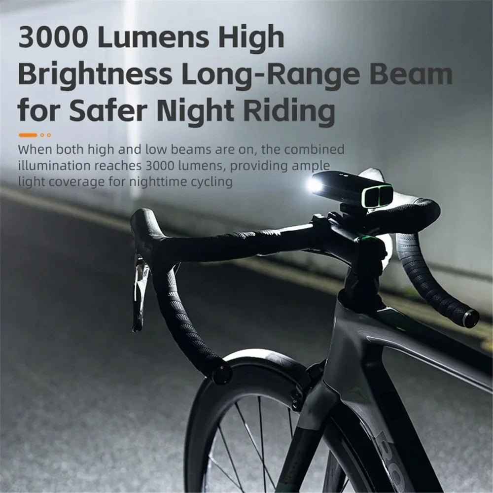 ROCKBROS RHL3000 Bicycle Front Light with High and Low Beam Multiple Modes Bike Headlight, Intelligent Temperature Control - 5