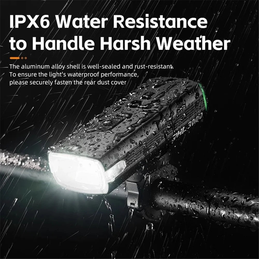 ROCKBROS RHL3000 Bicycle Front Light with High and Low Beam Multiple Modes Bike Headlight, Intelligent Temperature Control - 6
