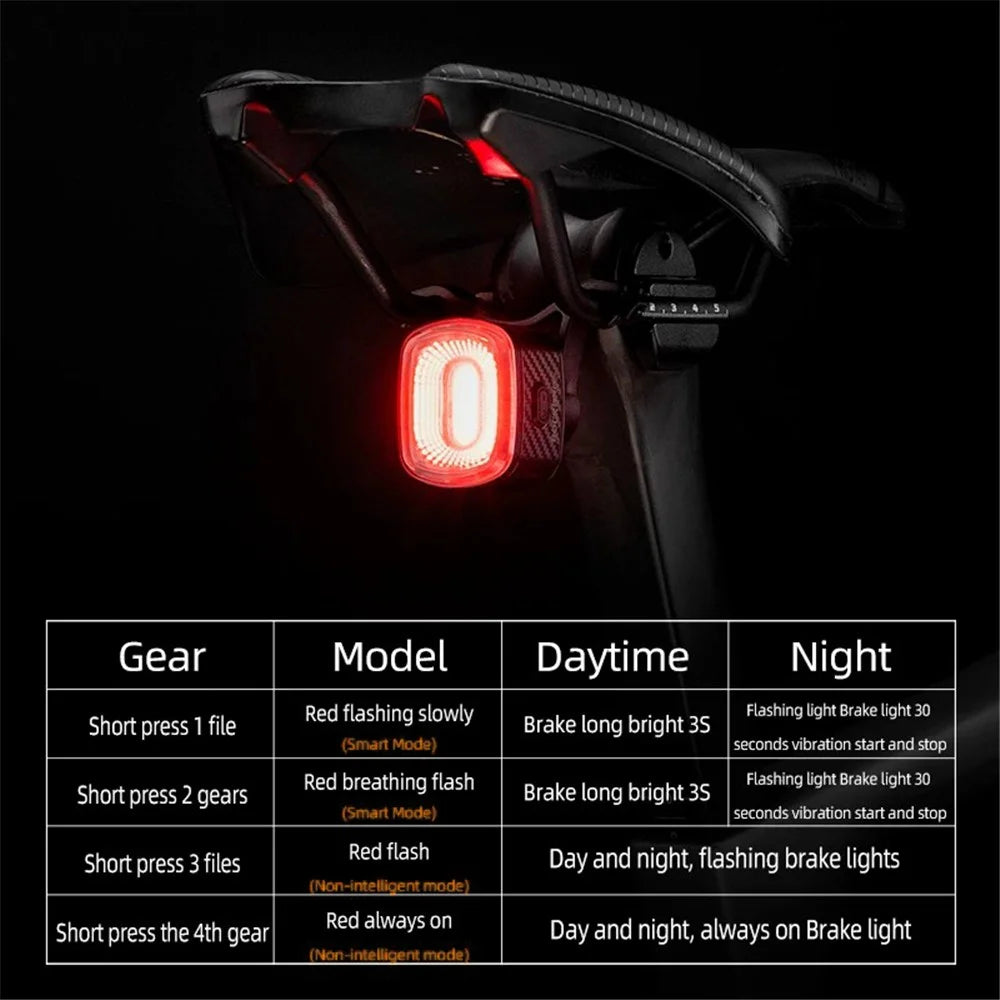 ROCKBROS Q2S Smart Bike Tail Light Riding Brake Sensing Bicycle Rear Light Waterproof Cycling Safety Road Bike Taillight - 6