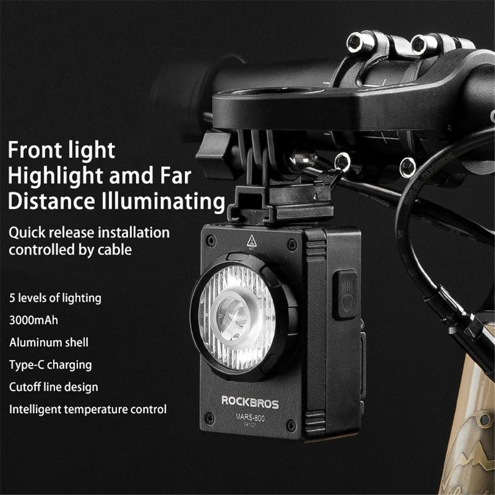 ROCKBROS MARS-800 Bicycle Light 800LM Hoisting Front Lamp Mountain Road Bike Night Riding Equipment - 3