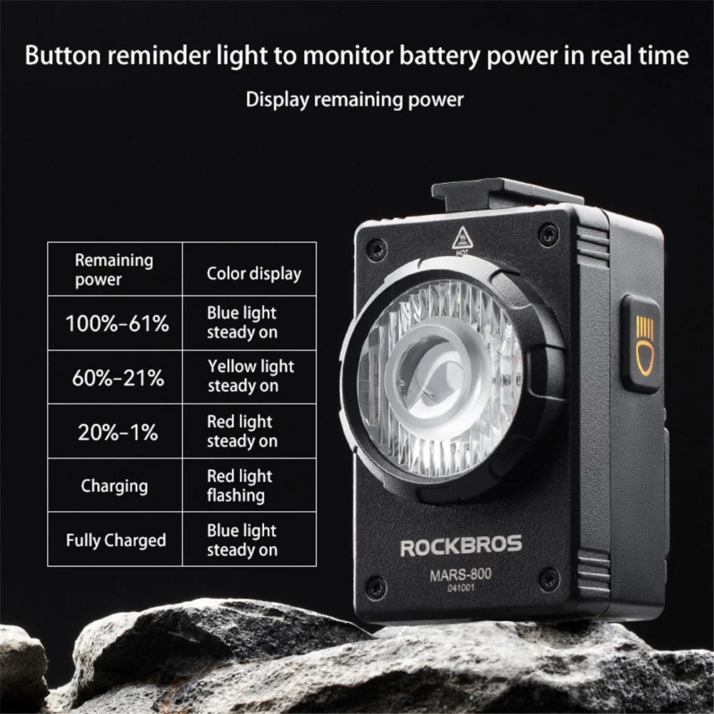 ROCKBROS MARS-800 Bicycle Light 800LM Hoisting Front Lamp Mountain Road Bike Night Riding Equipment - 4