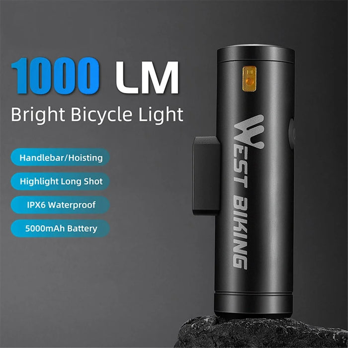 WEST BIKING YP0701400 2000 Lumen Bright LED Bike Front Light Rechargeable Night Cycling Safety Torch - 3