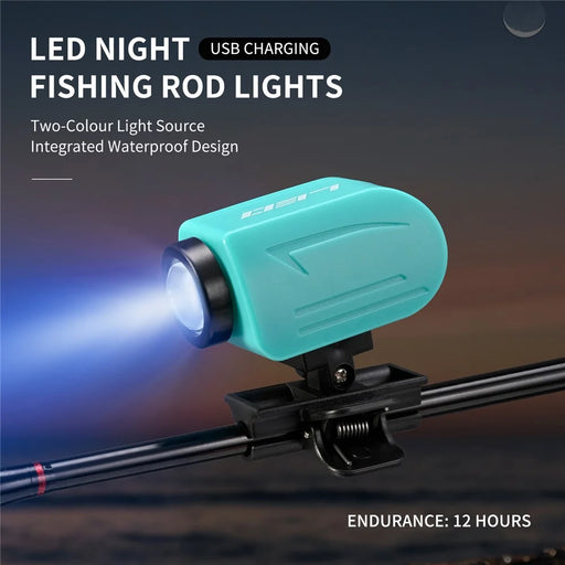LEO 28285 LED Night Fishing Rod Lights Two-Color Light Source Integrated Waterproof Fishing Clamp Lamp - Blue - 2