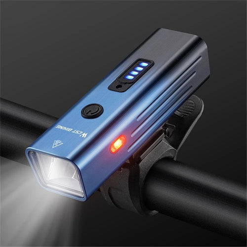 WEST BIKING YP0701416 Bicycle Headlight Aluminum Alloy Intelligent Sensing Headlight Type-C Bike Night Lights for Cycling - Gradient Blue - 1