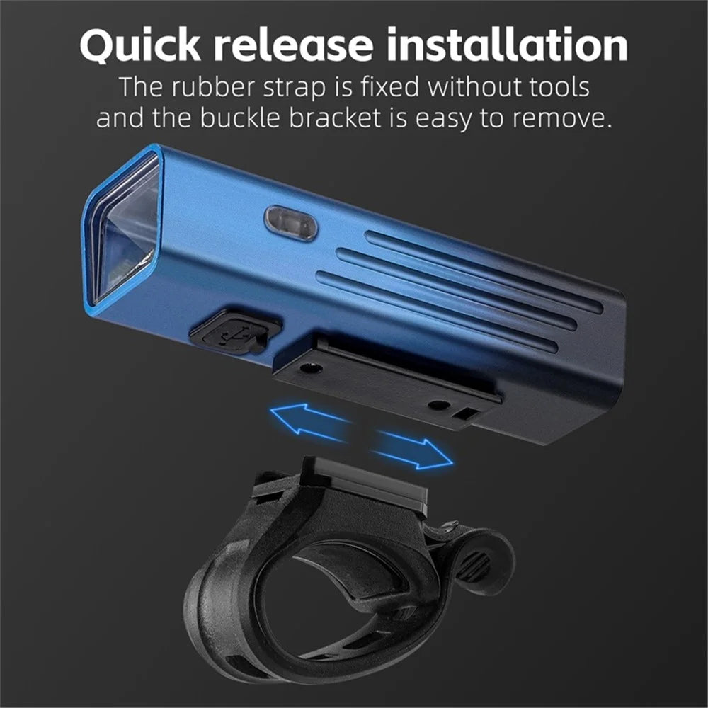 WEST BIKING YP0701416 Bicycle Headlight Aluminum Alloy Intelligent Sensing Headlight Type-C Bike Night Lights for Cycling - Gradient Blue - 3